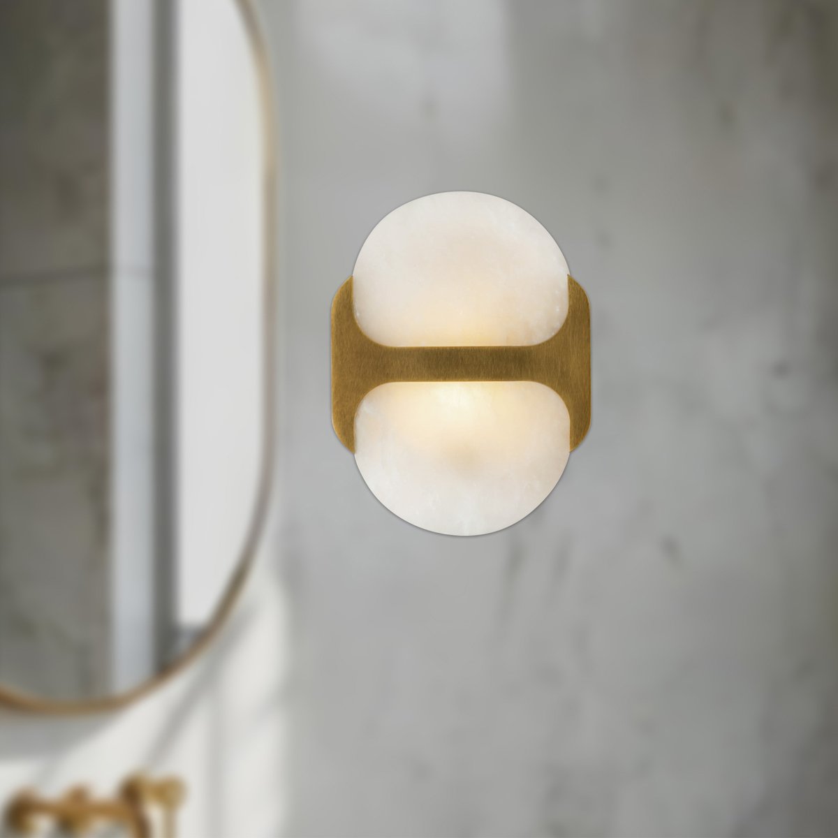 Ulthaora Double Globe Alabaster Wall Ligh - Blowlighting