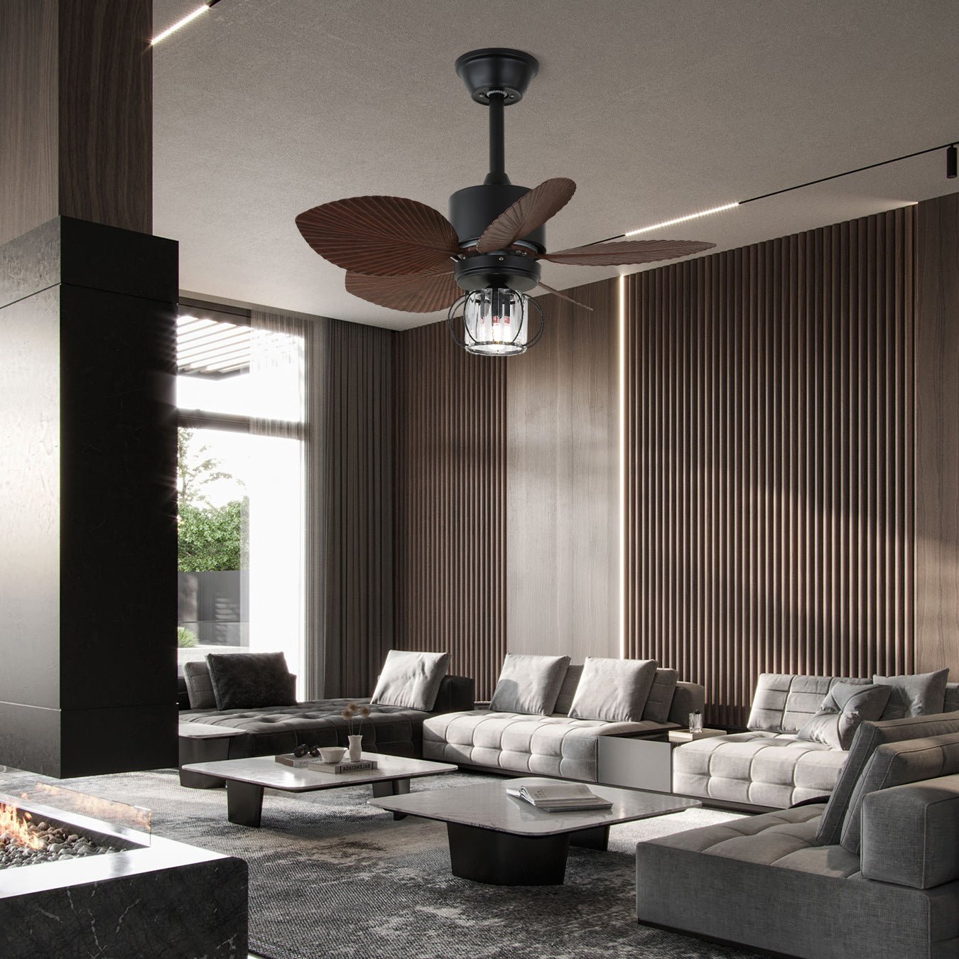 Caden Industrial Ceiling Fan Light - Blowlighting