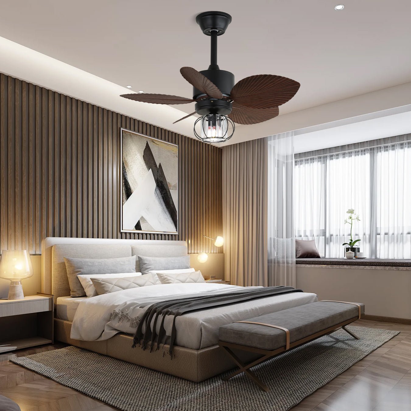 Caden Industrial Ceiling Fan Light - Blowlighting