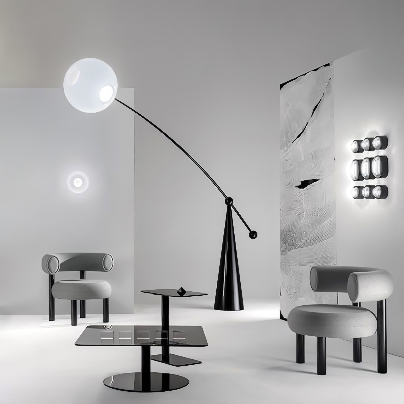 Opal Arc Floor Lamp - Blowlighting