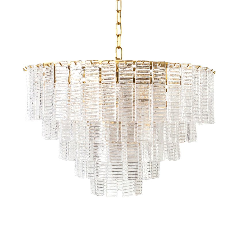 Aurora Chandelier Pink Murano Glass Layered Vintage Luxury - Blowlighting