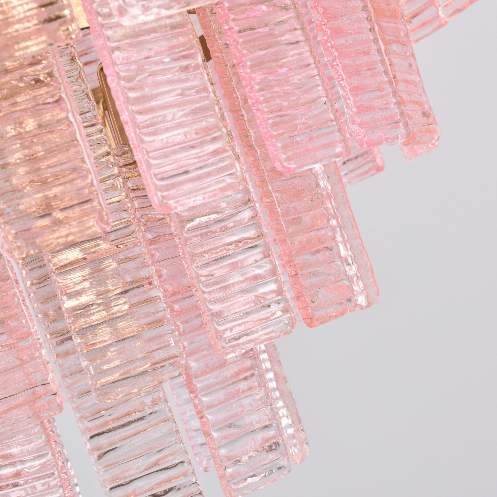 Aurora Chandelier Pink Murano Glass Layered Vintage Luxury - Blowlighting