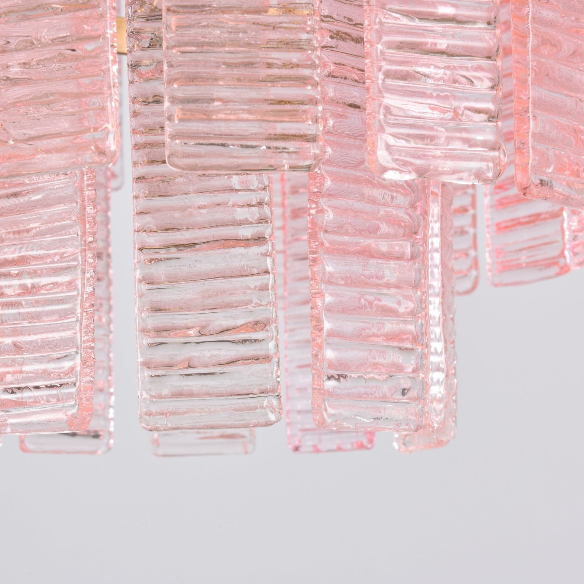 Aurora Chandelier Pink Murano Glass Layered Vintage Luxury - Blowlighting