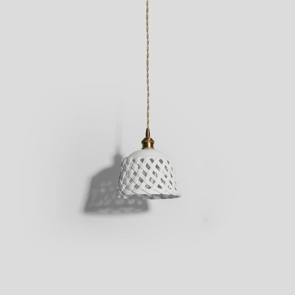 Openwork Ceramic Pendant Swag Light - Blowlighting