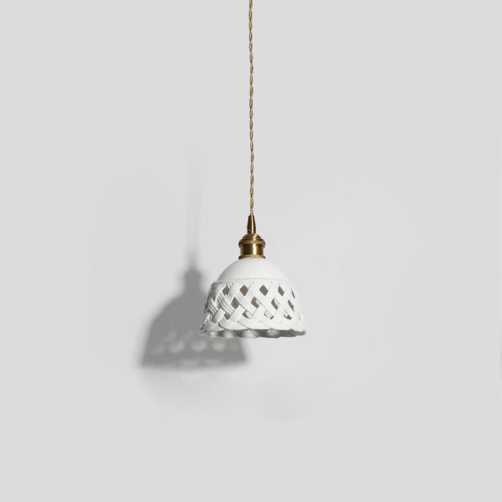 Openwork Ceramic Pendant Swag Light - Blowlighting