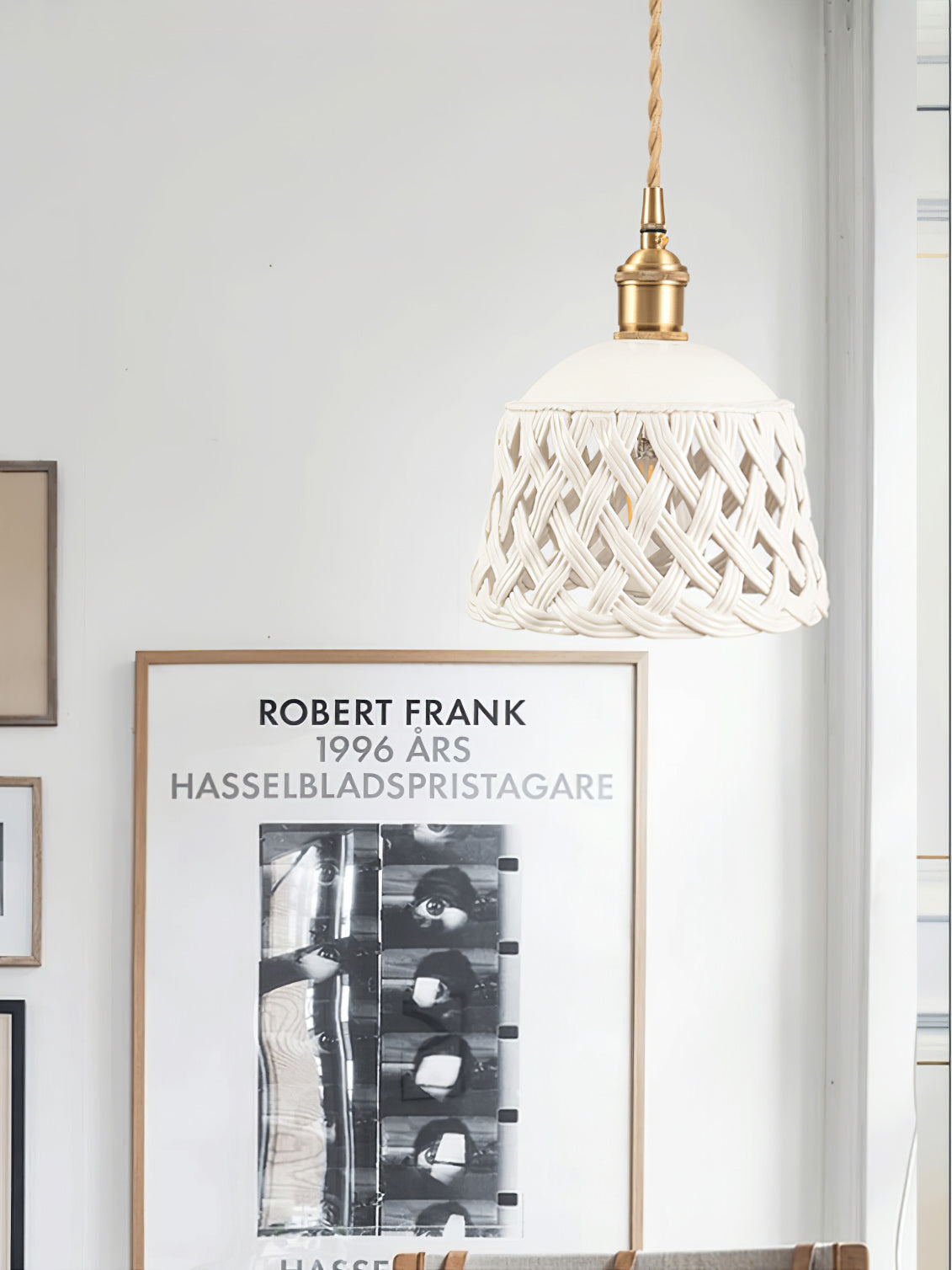 Openwork Ceramic Pendant Swag Light - Blowlighting