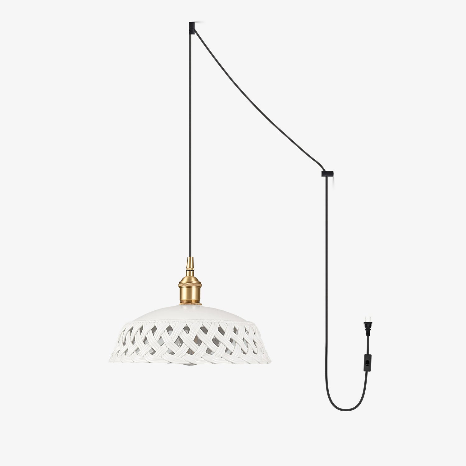 Openwork Ceramic Pendant Swag Light - Blowlighting