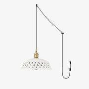 Openwork Ceramic Pendant Swag Light - Blowlighting