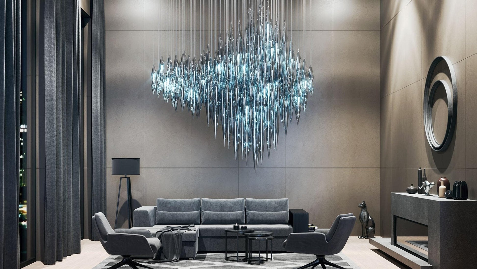 Oloren Prismatic Crystal Chandelier - Blowlighting