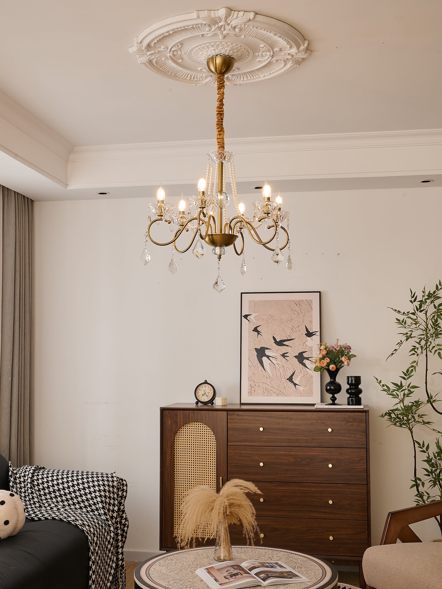 Opulent Pearl Crystal Chandelier - Blowlighting