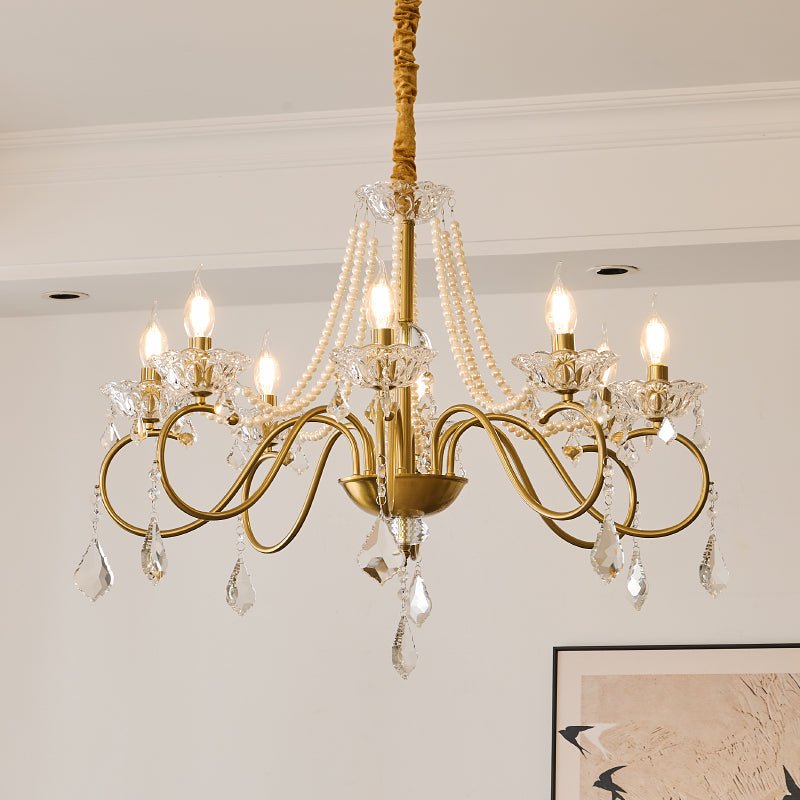 Opulent Pearl Crystal Chandelier - Blowlighting