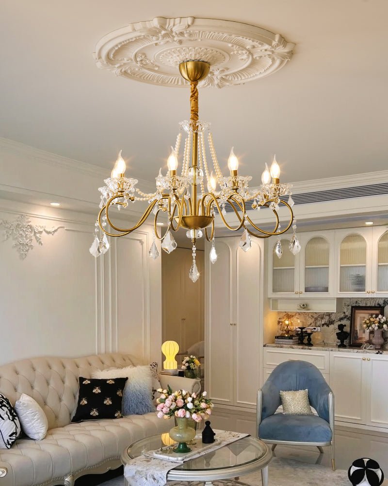 Opulent Pearl Crystal Chandelier - Blowlighting