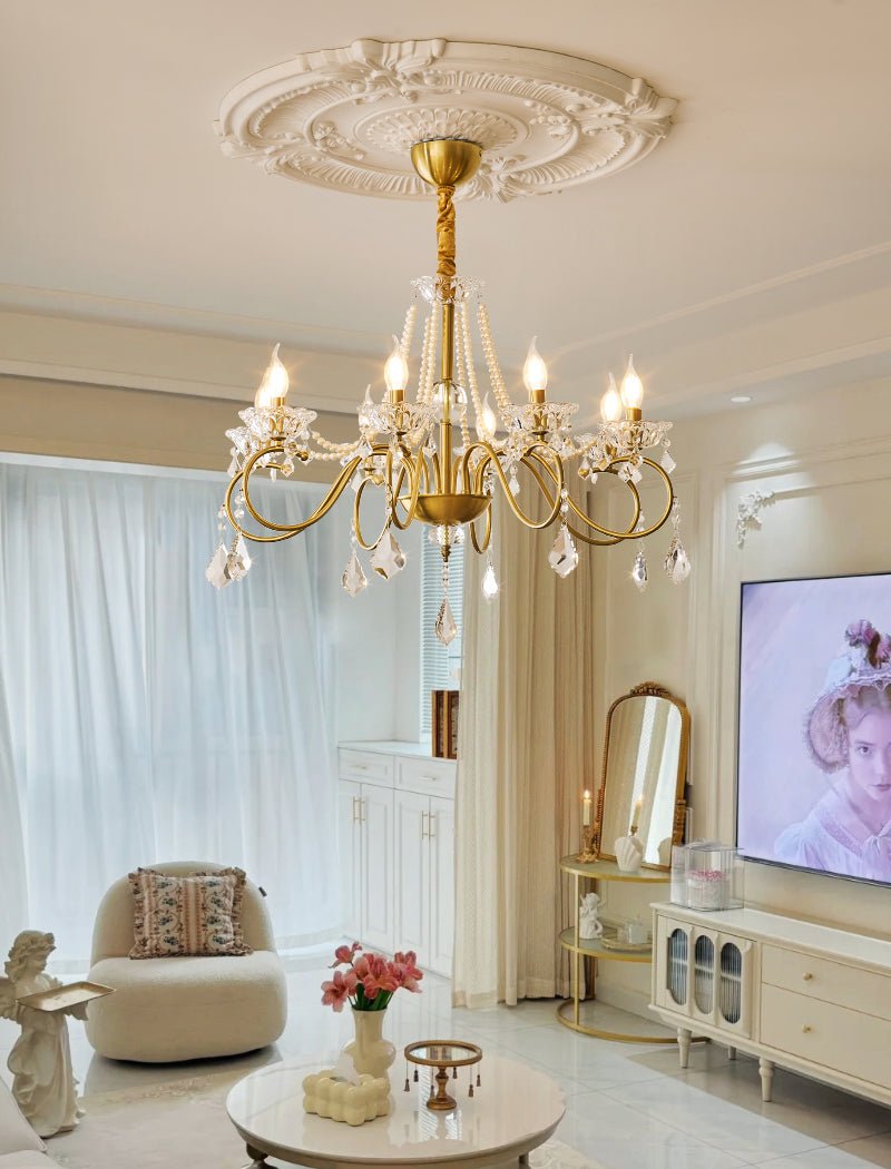 Opulent Pearl Crystal Chandelier - Blowlighting