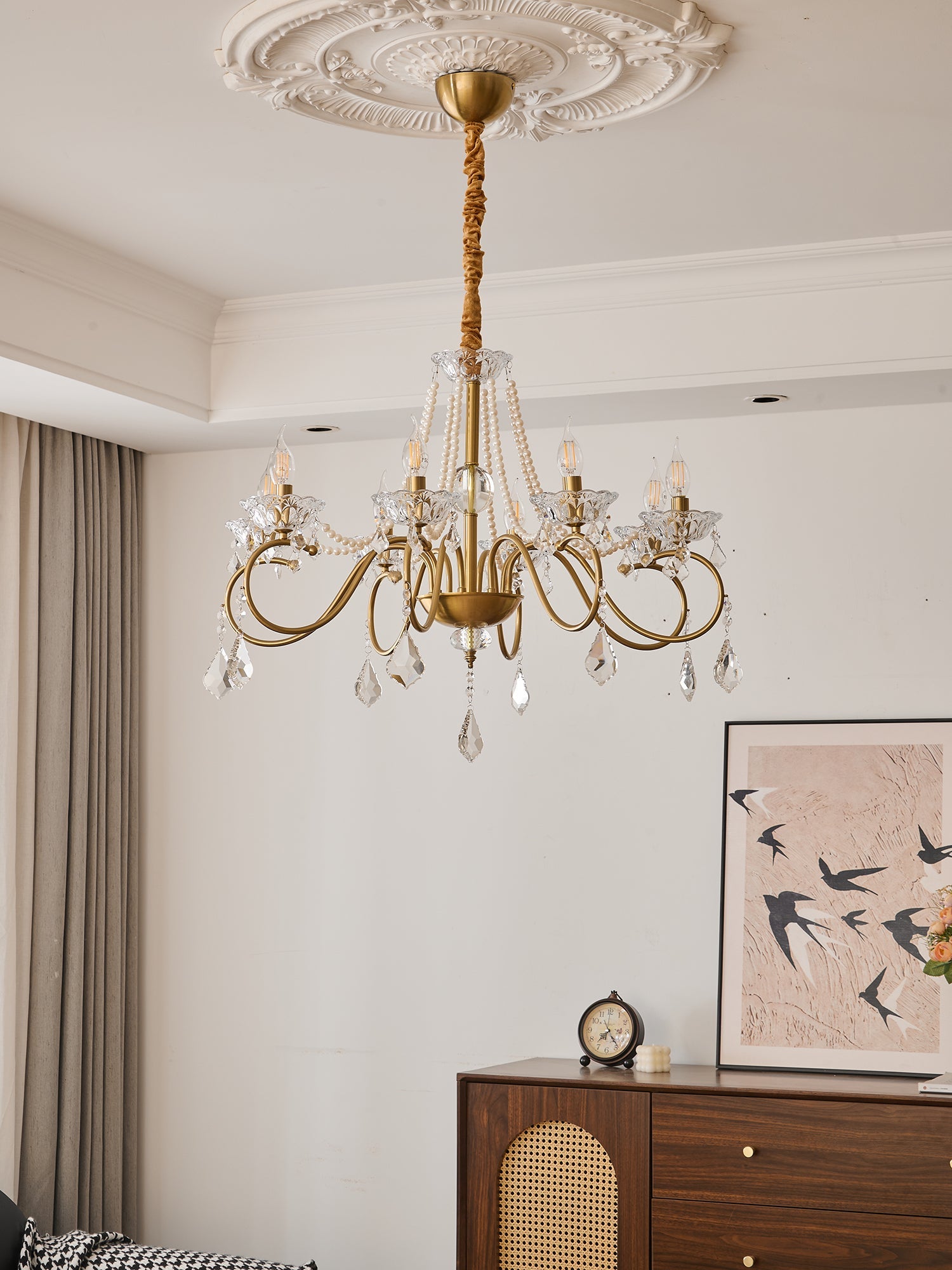 Opulent Pearl Crystal Chandelier - Blowlighting