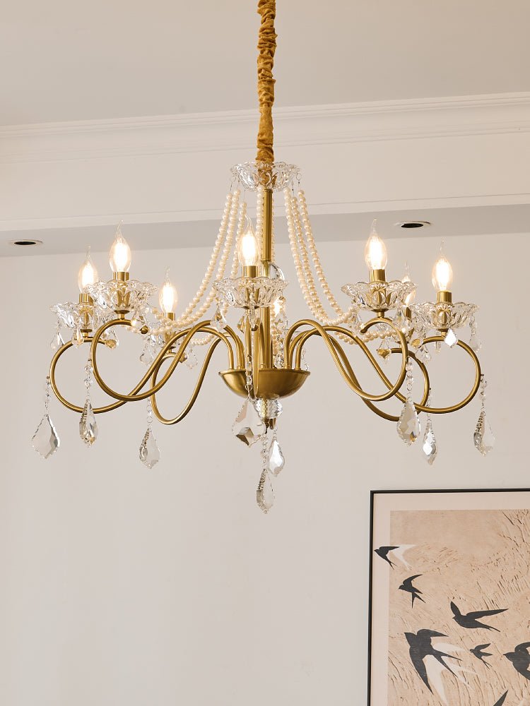 Opulent Pearl Crystal Chandelier - Blowlighting