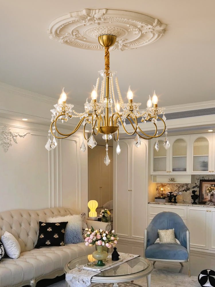 Opulent Pearl Crystal Chandelier - Blowlighting