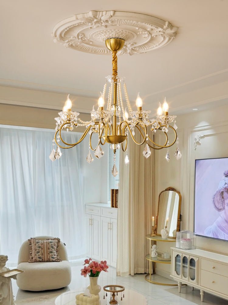 Opulent Pearl Crystal Chandelier - Blowlighting