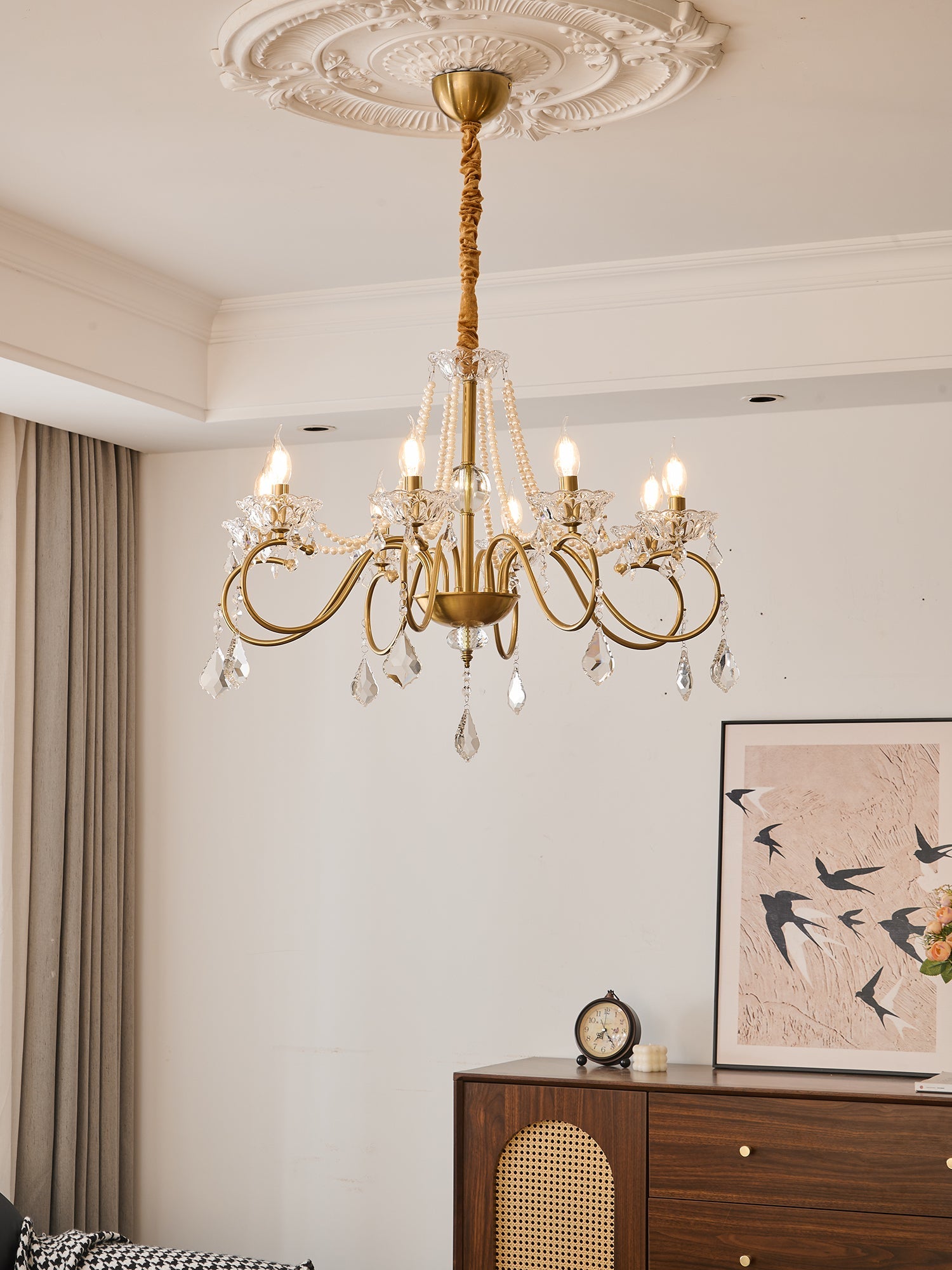 Opulent Pearl Crystal Chandelier - Blowlighting