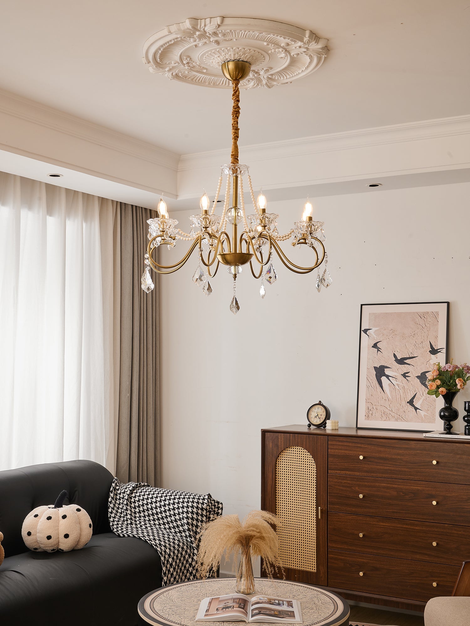 Opulent Pearl Crystal Chandelier - Blowlighting