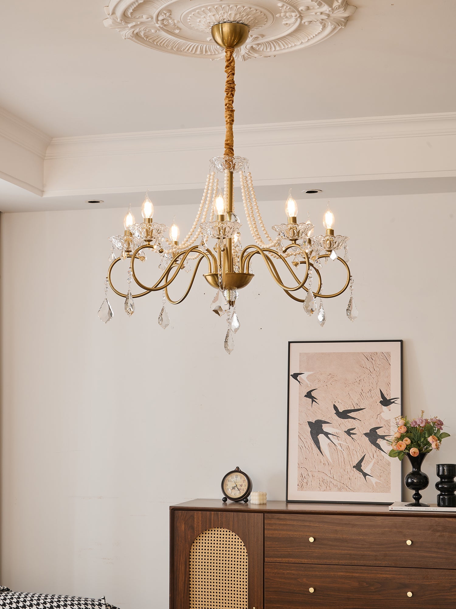 Opulent Pearl Crystal Chandelier - Blowlighting