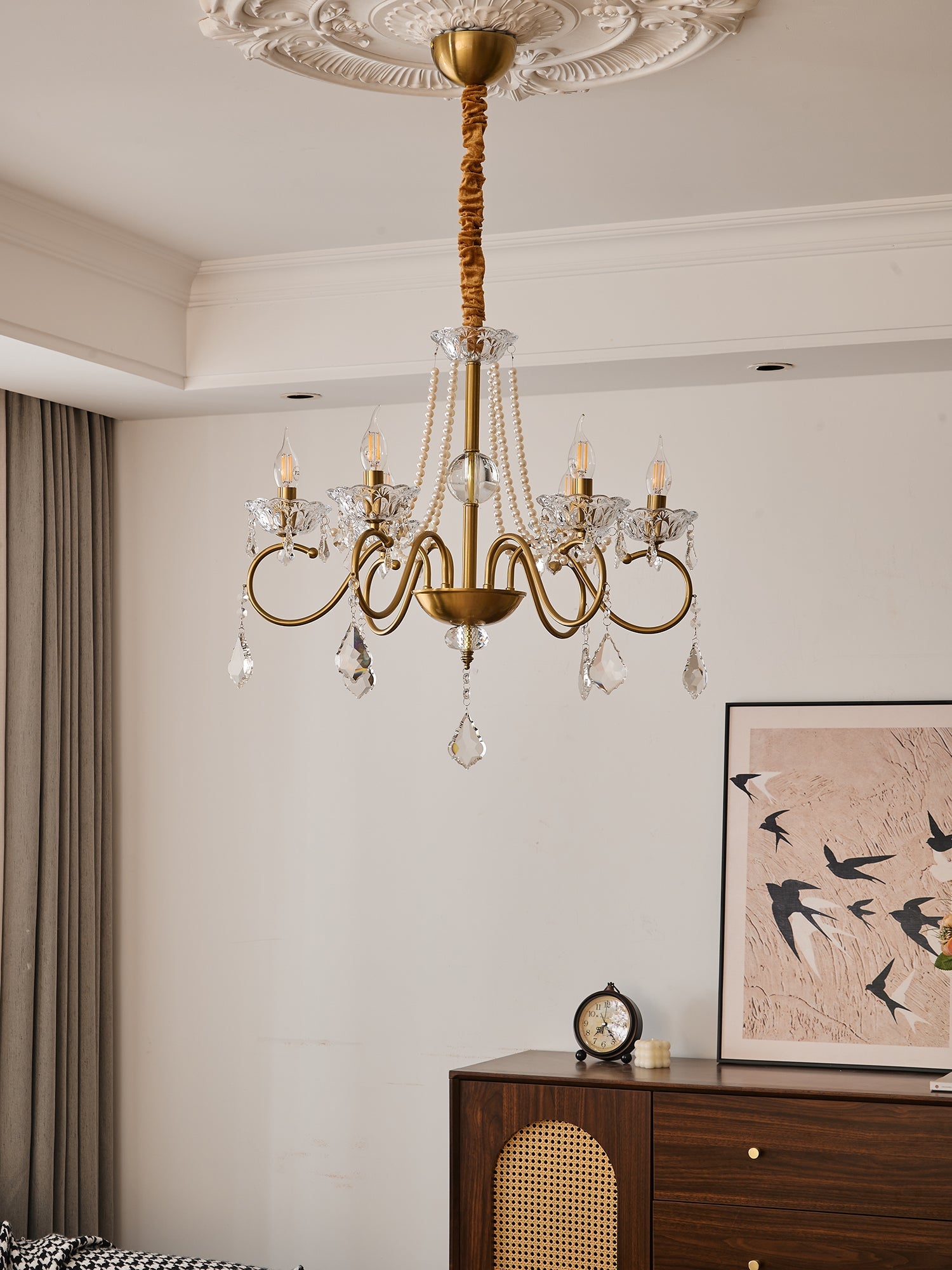 Opulent Pearl Crystal Chandelier - Blowlighting
