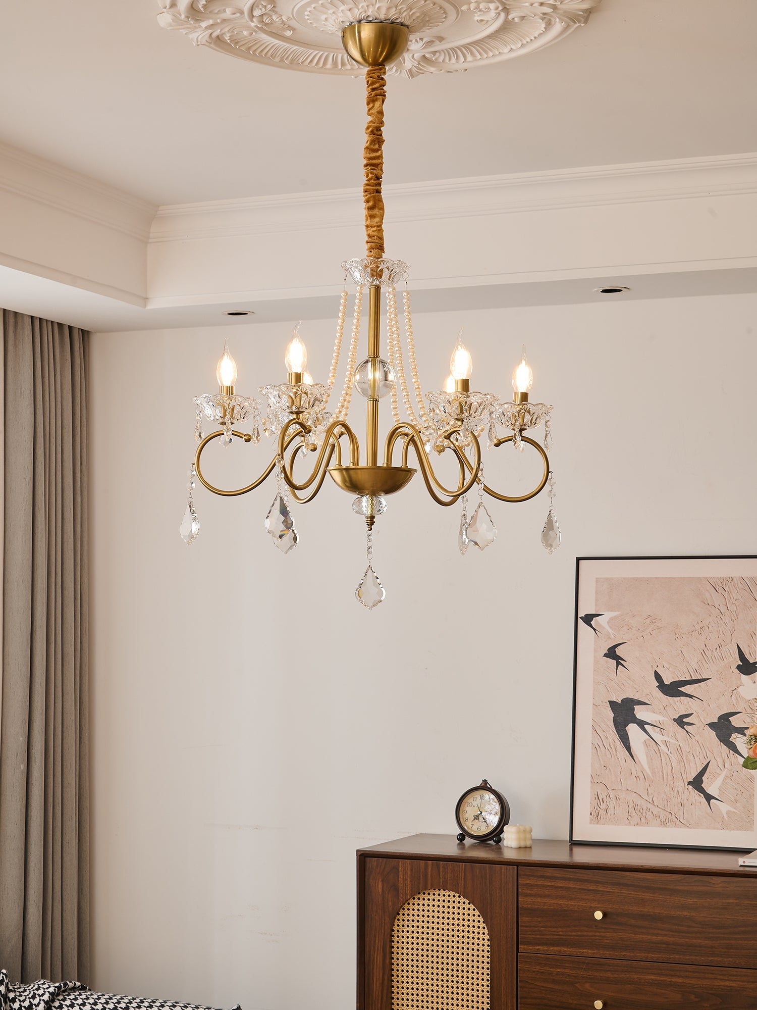 Opulent Pearl Crystal Chandelier - Blowlighting