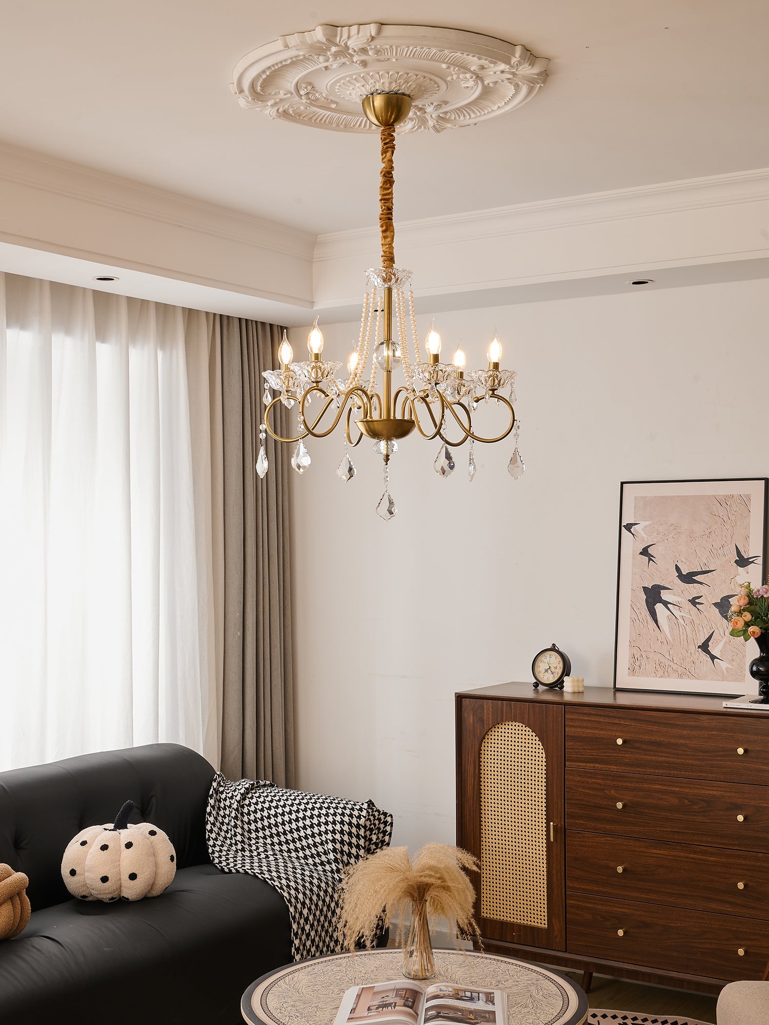 Opulent Pearl Crystal Chandelier - Blowlighting