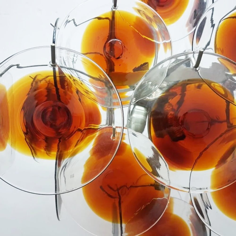 Aurora Chandelier Murano Glass Disc Mid Century - Blowlighting