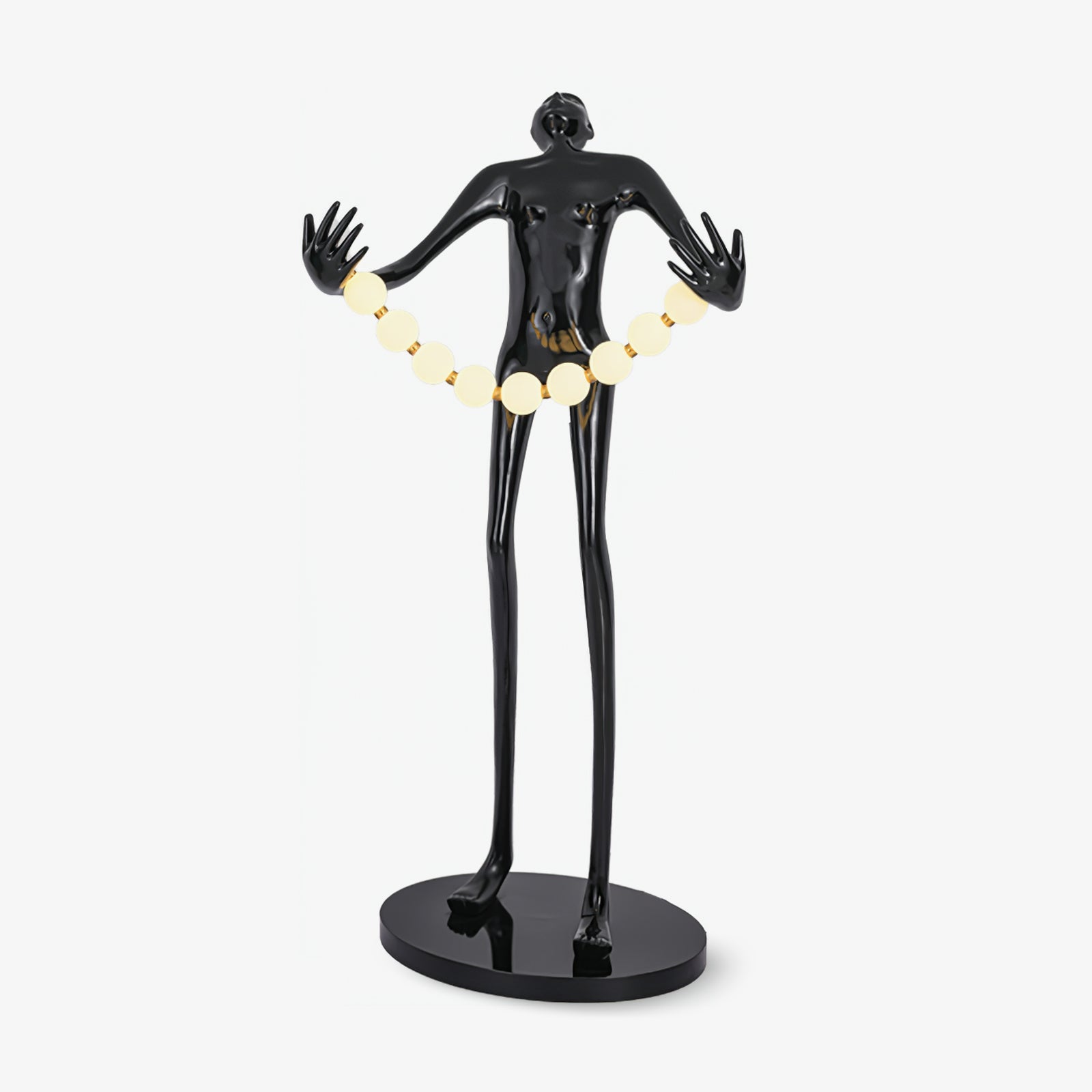 Orbit Beaded Sculptural Metal Floor Lamp - Blowlighting