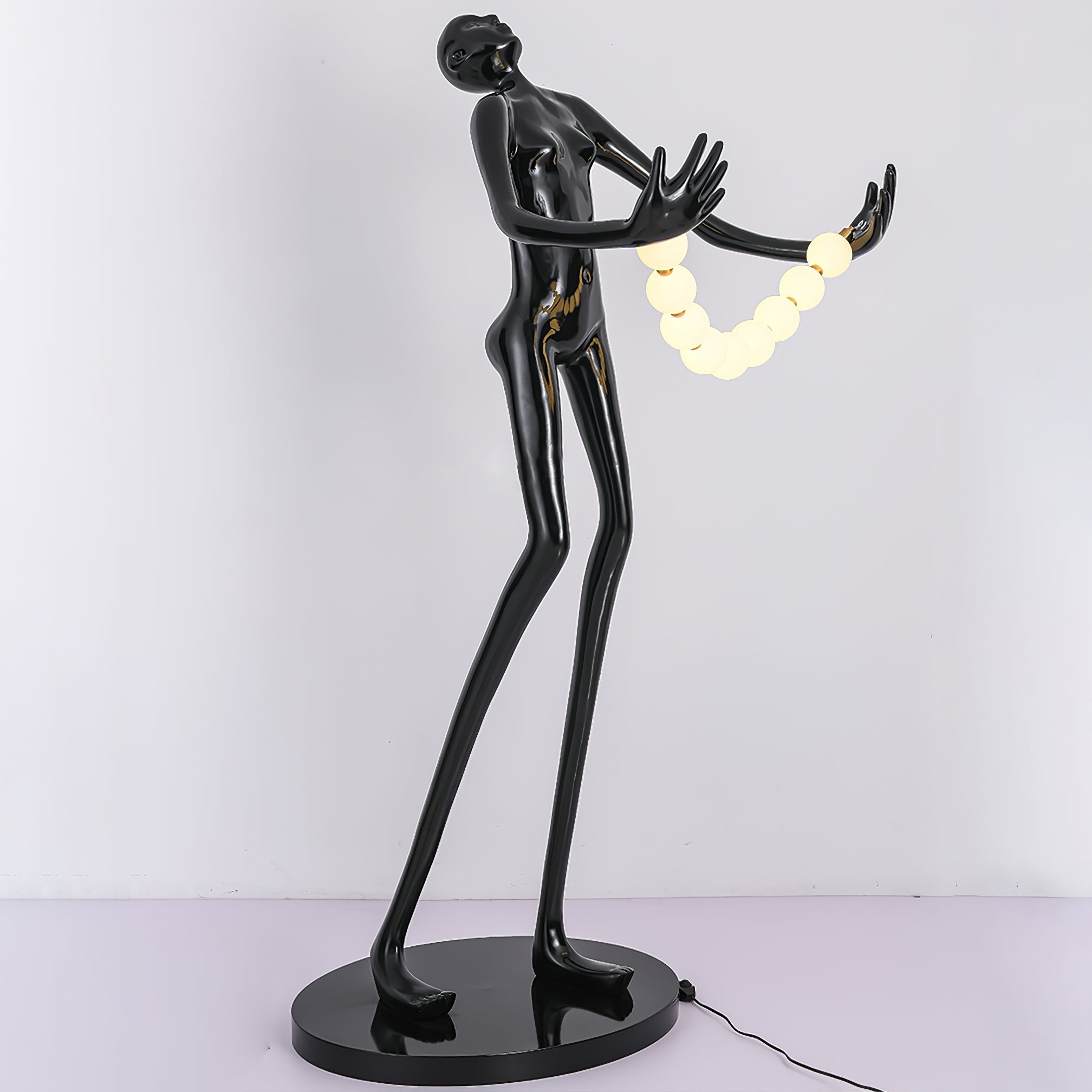 Orbit Beaded Sculptural Metal Floor Lamp - Blowlighting