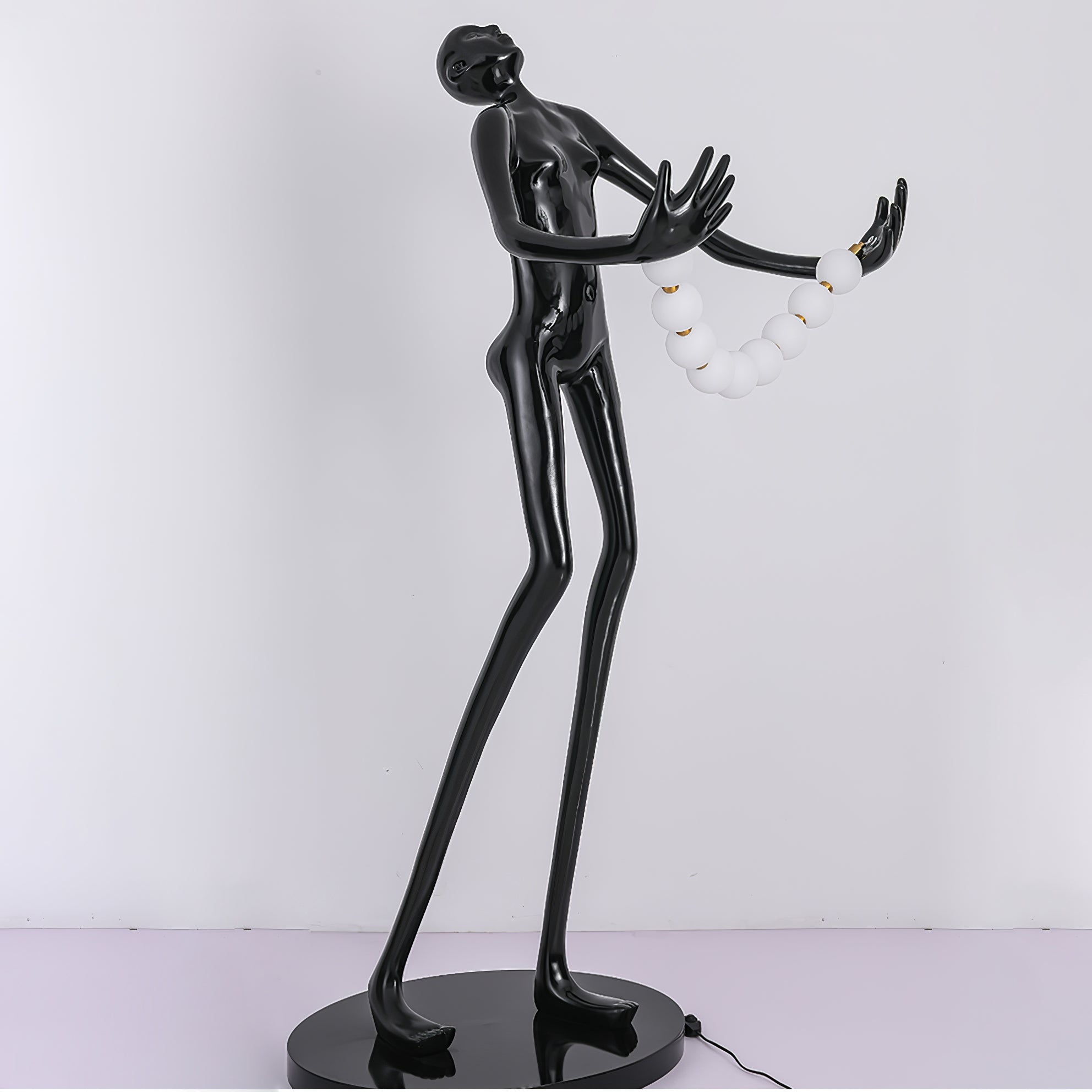 Orbit Beaded Sculptural Metal Floor Lamp - Blowlighting