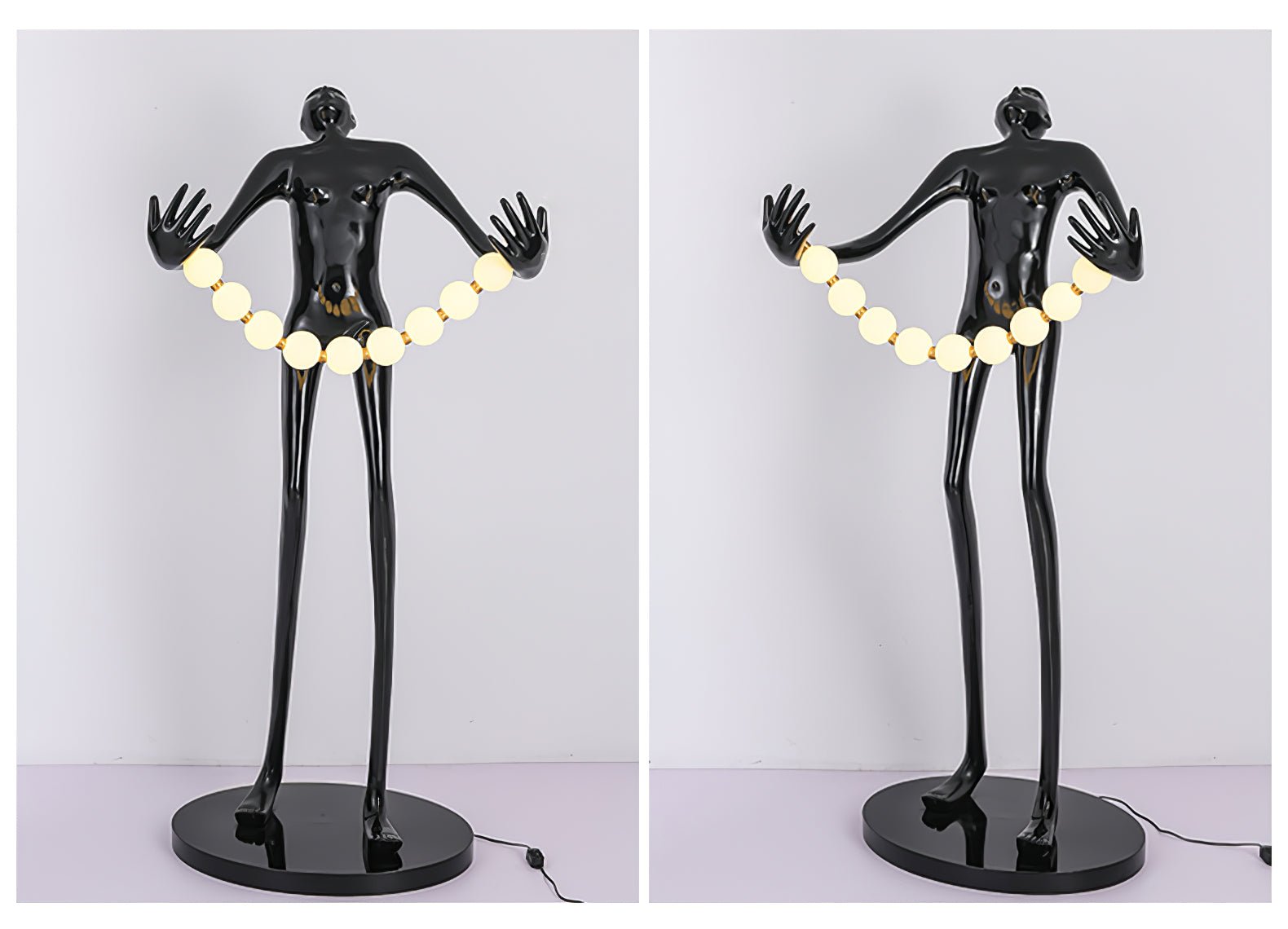 Orbit Beaded Sculptural Metal Floor Lamp - Blowlighting
