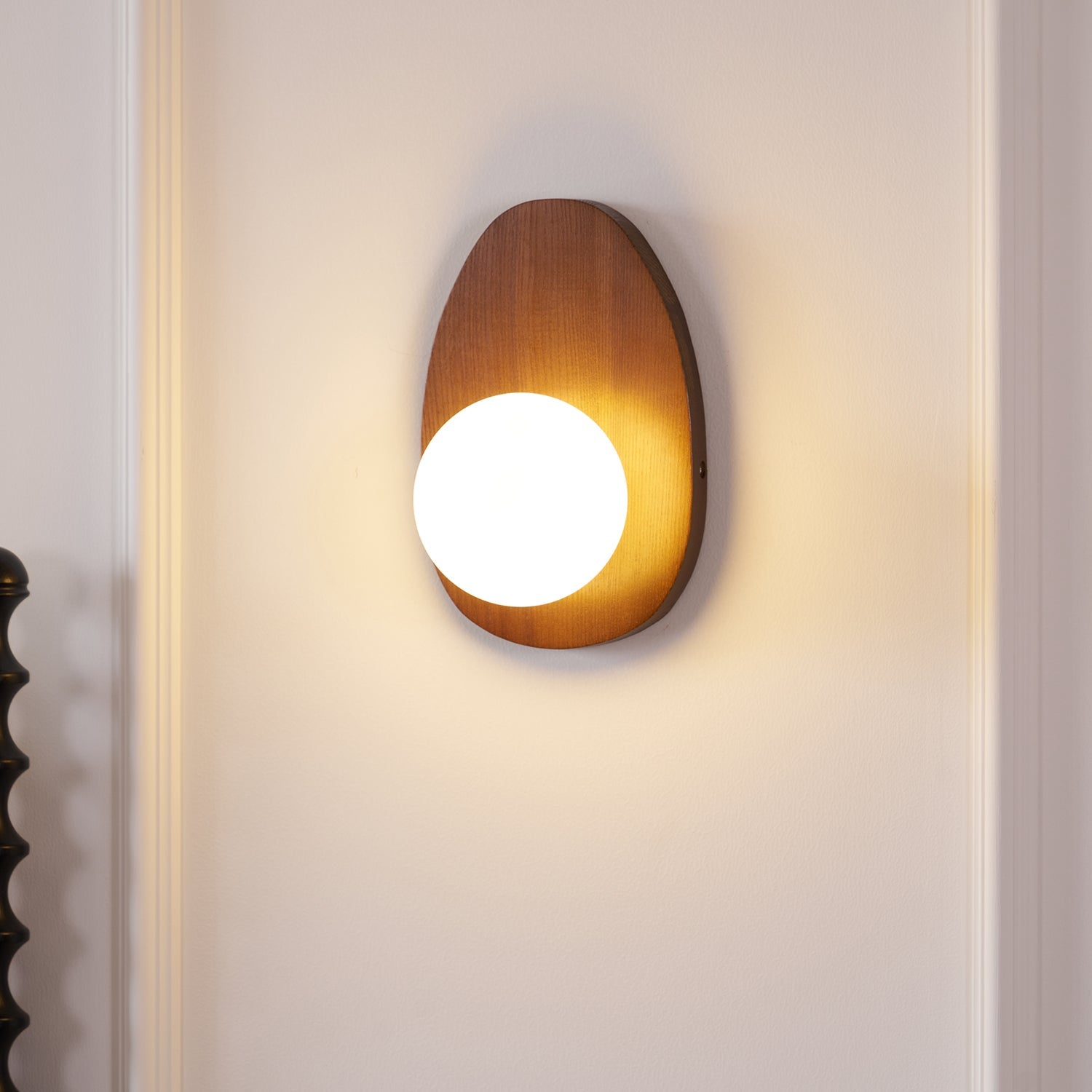 Orba Walnut Plug-in Wall Lamp - Blowlighting