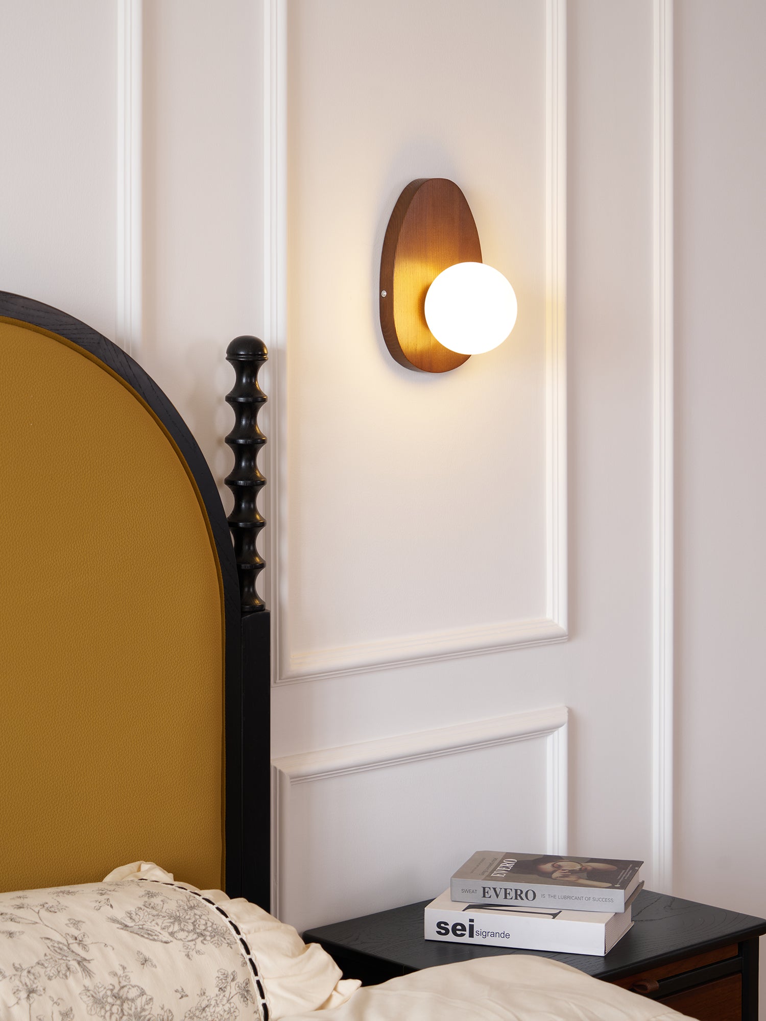 Orba Walnut Plug-in Wall Lamp - Blowlighting