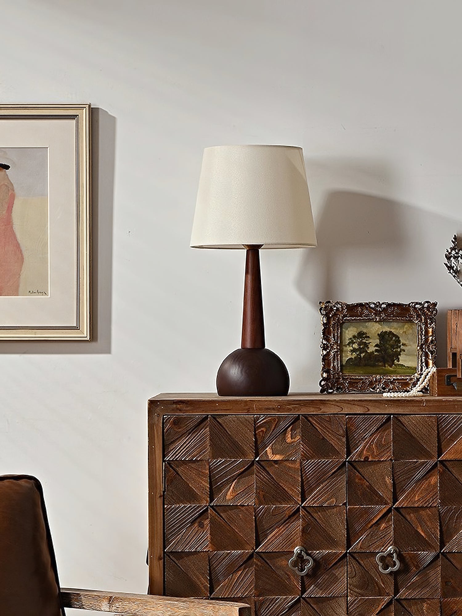 Luna Minimalist Wood Table Lamp - Blowlighting