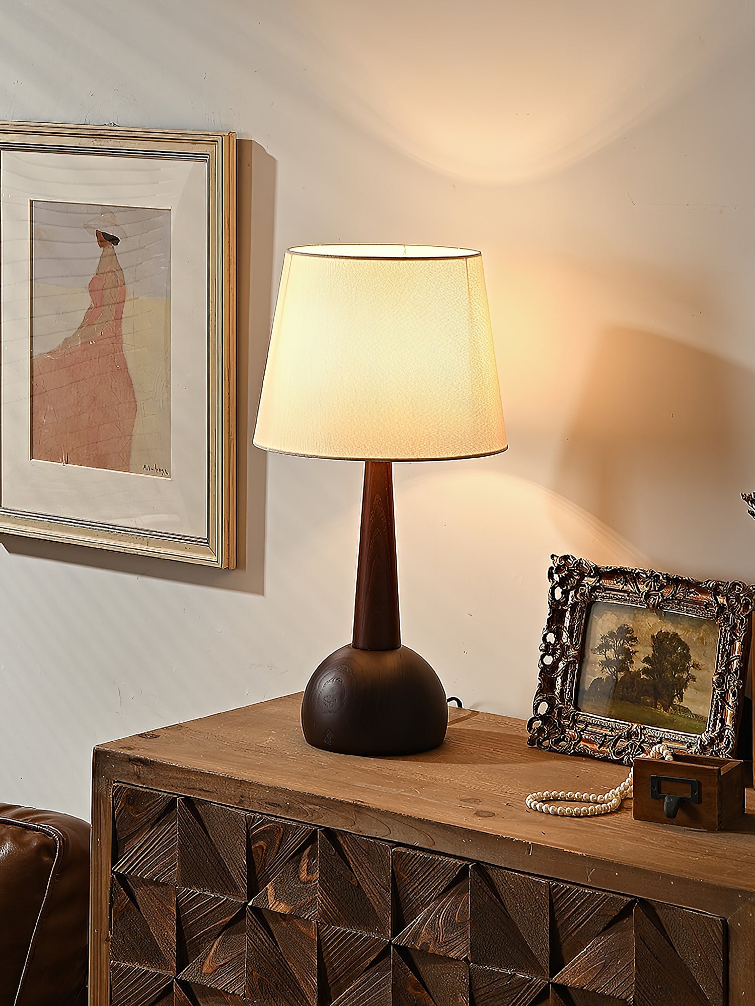 Luna Minimalist Wood Table Lamp - Blowlighting