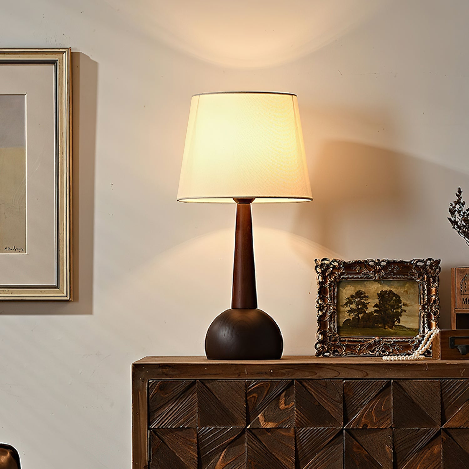 Luna Minimalist Wood Table Lamp - Blowlighting