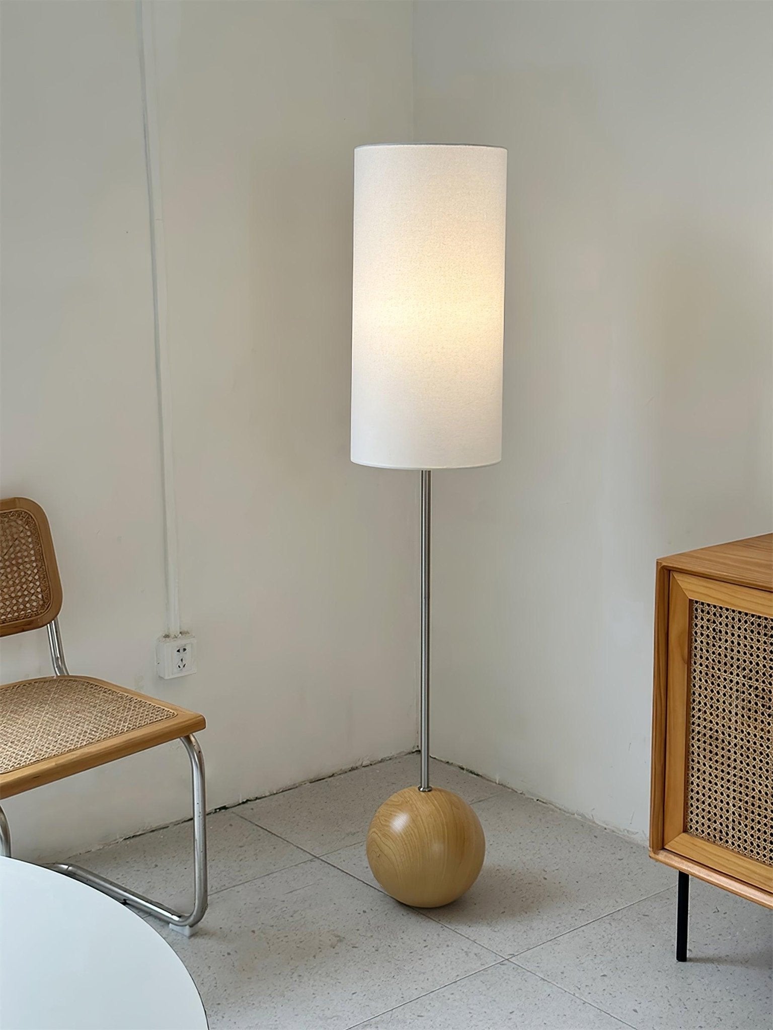 Orbis Wooden Sphere Floor Lamp - Blowlighting