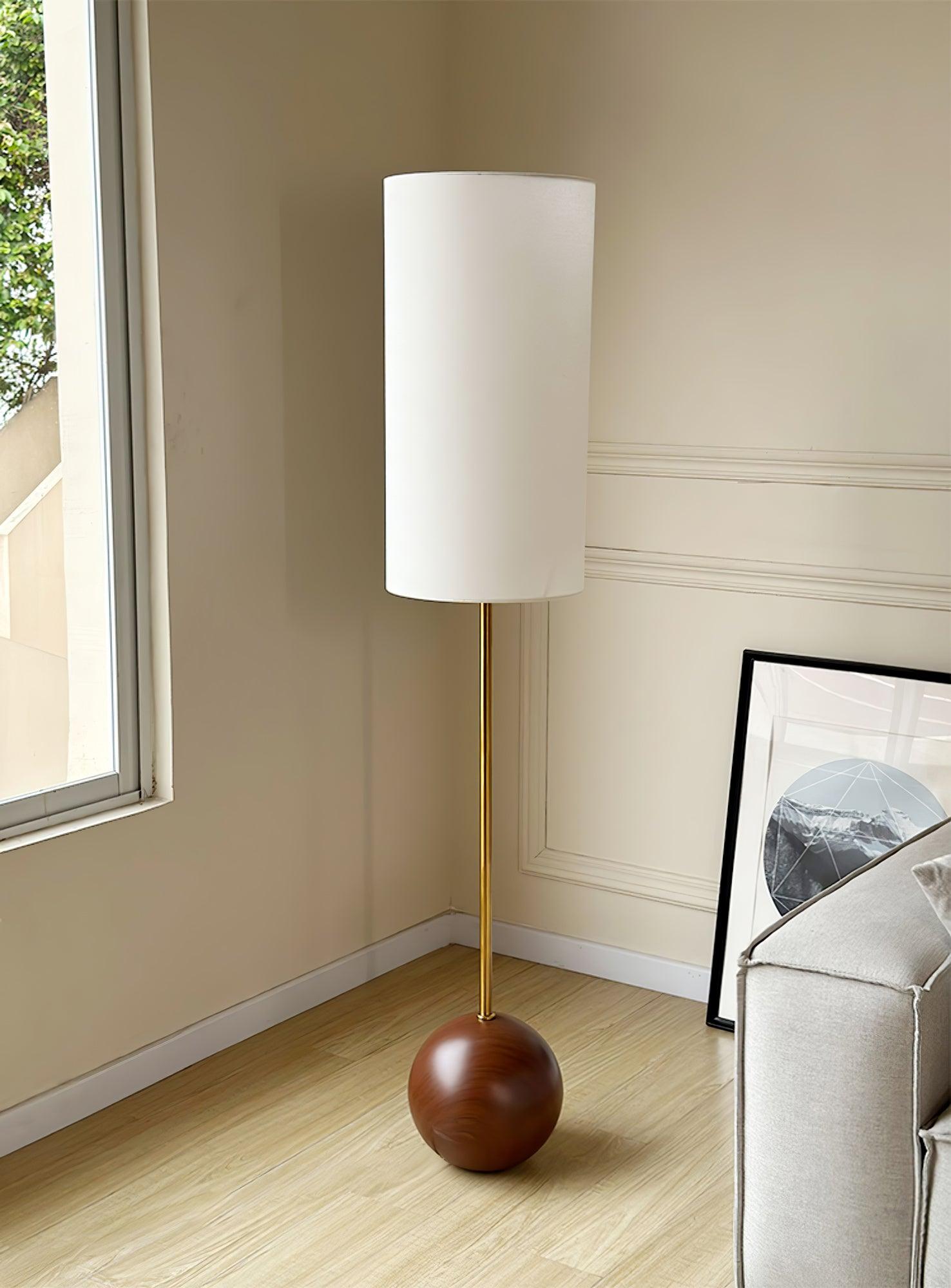 Orbis Wooden Sphere Floor Lamp - Blowlighting