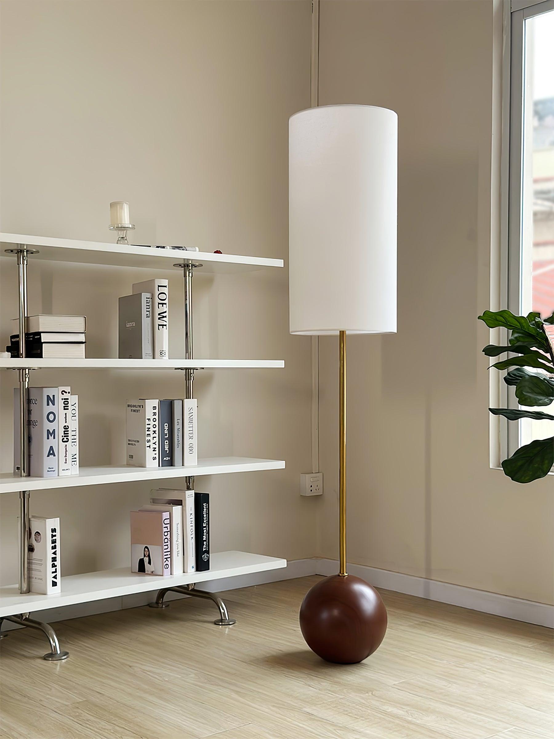 Orbis Wooden Sphere Floor Lamp - Blowlighting