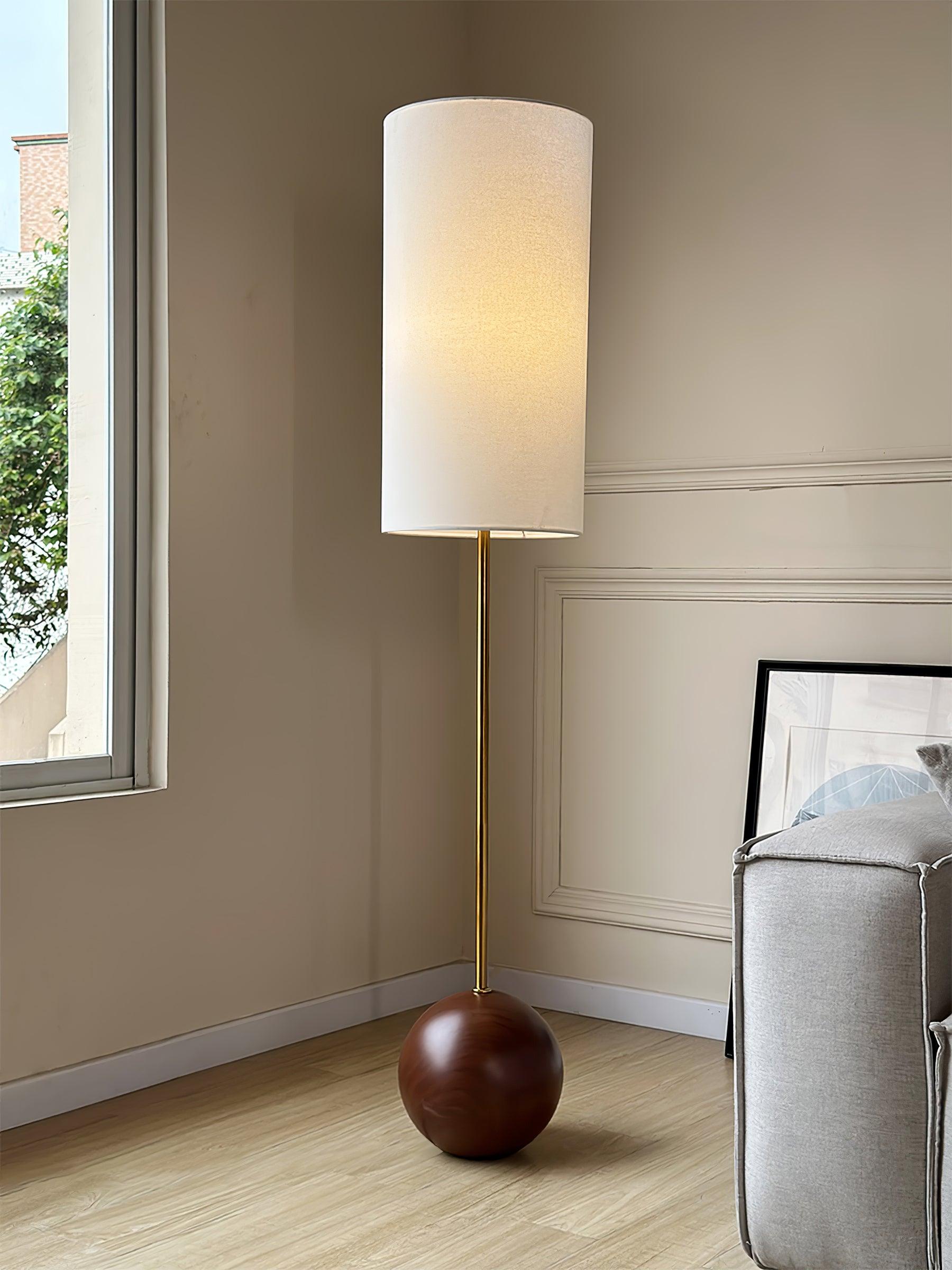 Orbis Wooden Sphere Floor Lamp - Blowlighting