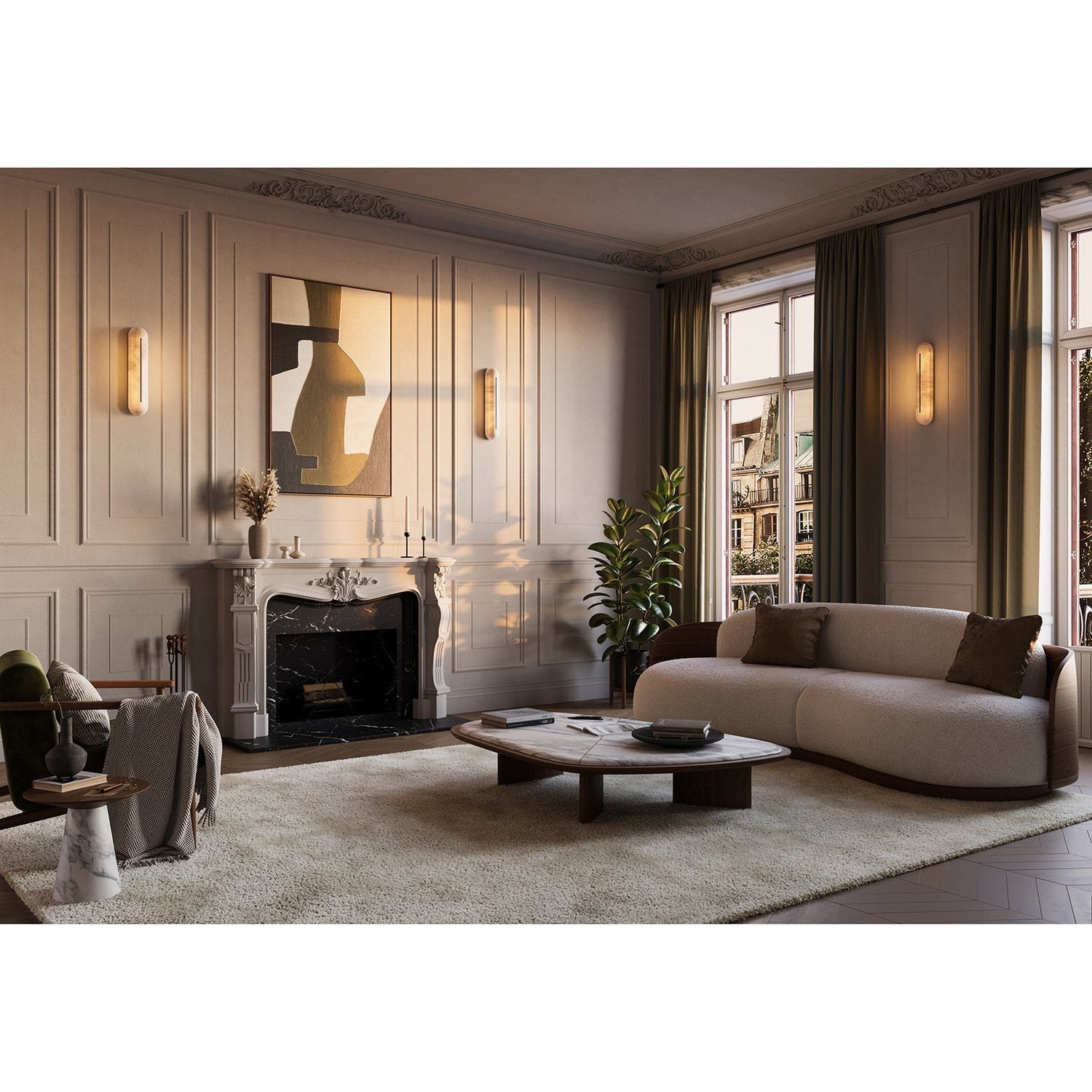 Armaryra Oblong Alabaster Wall Light - Blowlighting