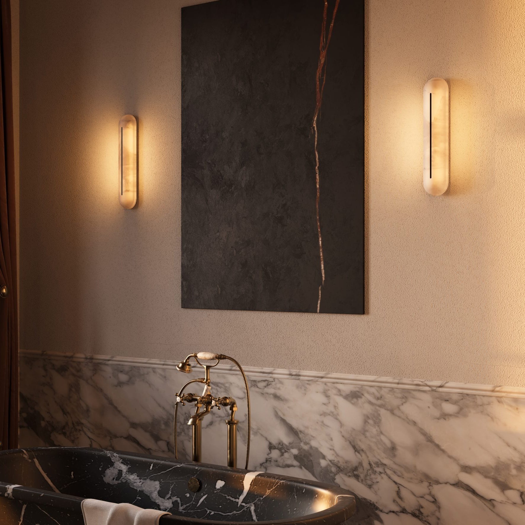 Armaryra Oblong Alabaster Wall Light - Blowlighting