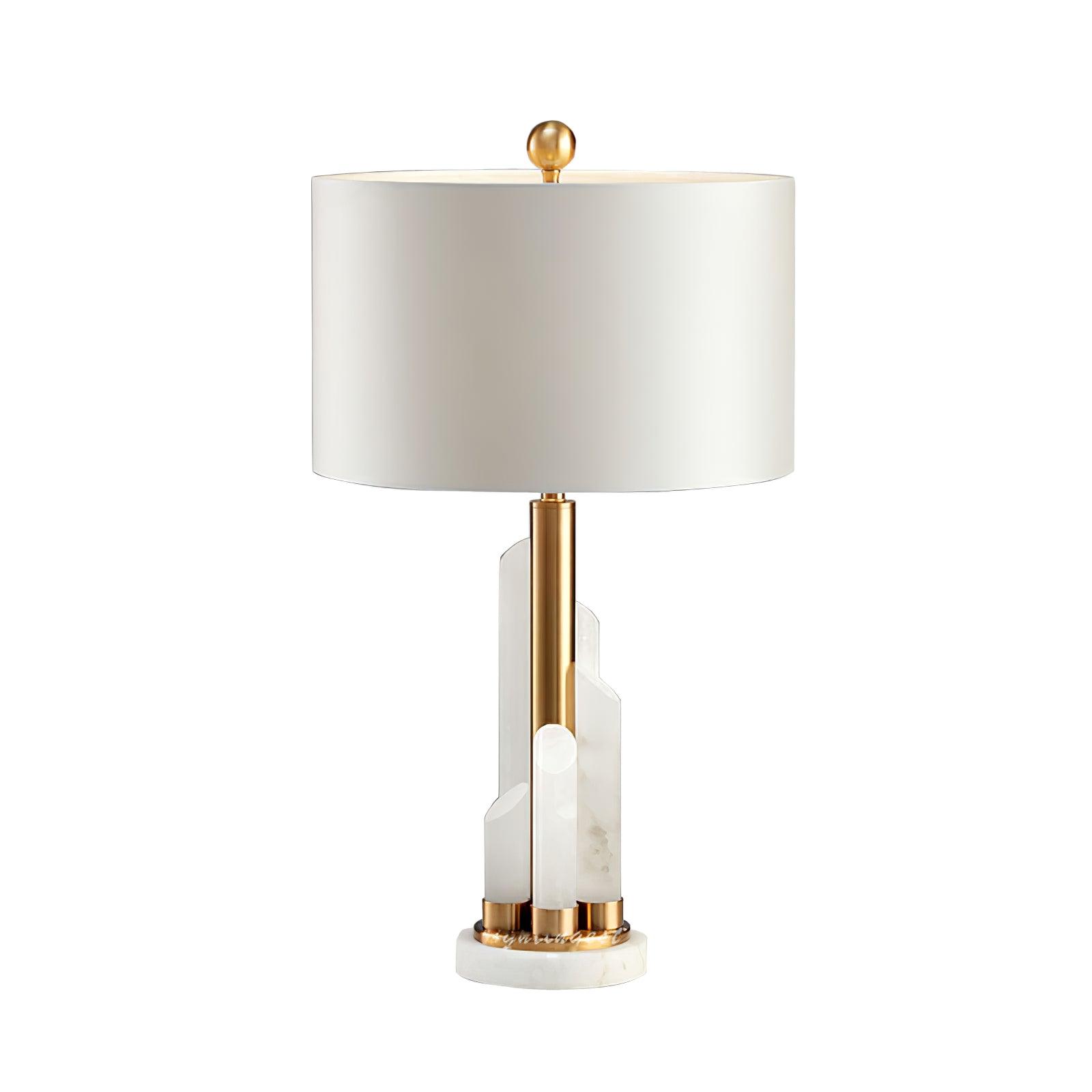 Olvenor Cylindrical Alabaster Table Lamp - Blowlighting