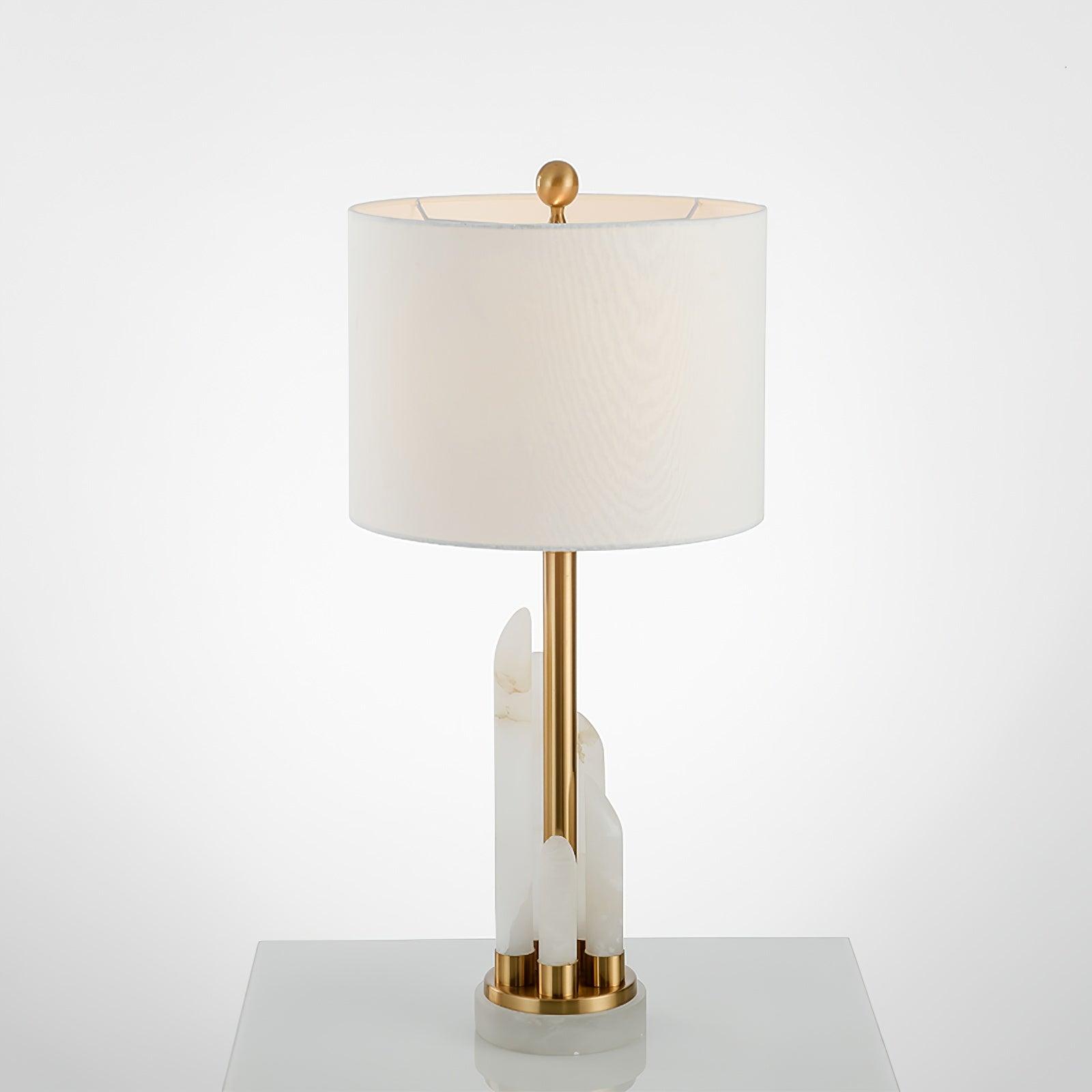 Olvenor Cylindrical Alabaster Table Lamp - Blowlighting