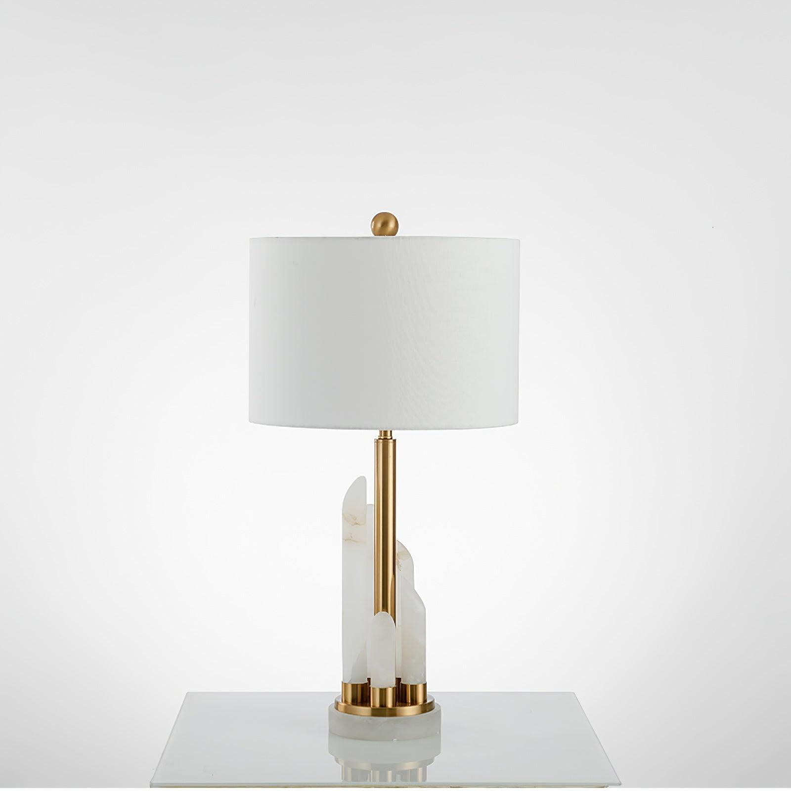 Olvenor Cylindrical Alabaster Table Lamp - Blowlighting