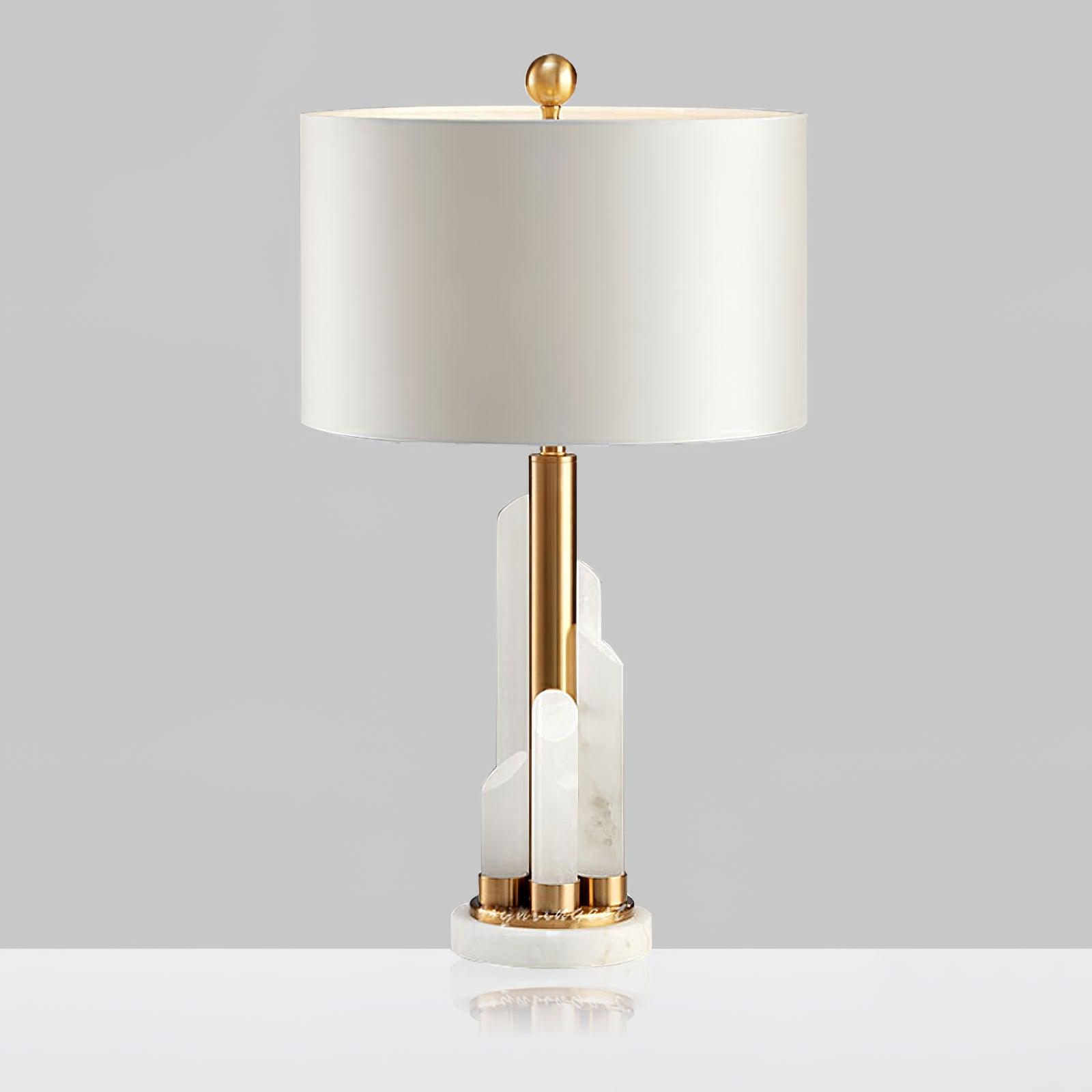Olvenor Cylindrical Alabaster Table Lamp - Blowlighting