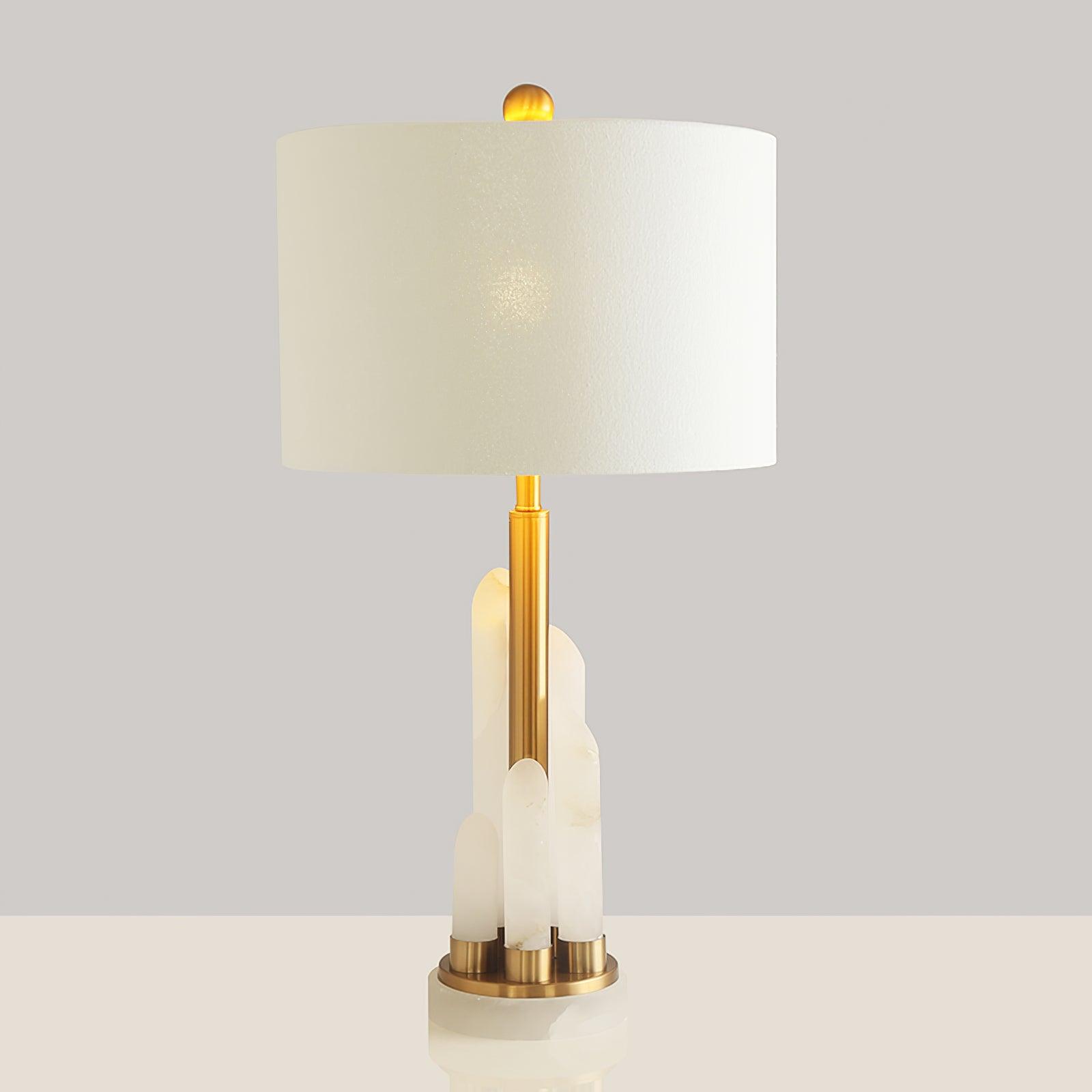 Olvenor Cylindrical Alabaster Table Lamp - Blowlighting