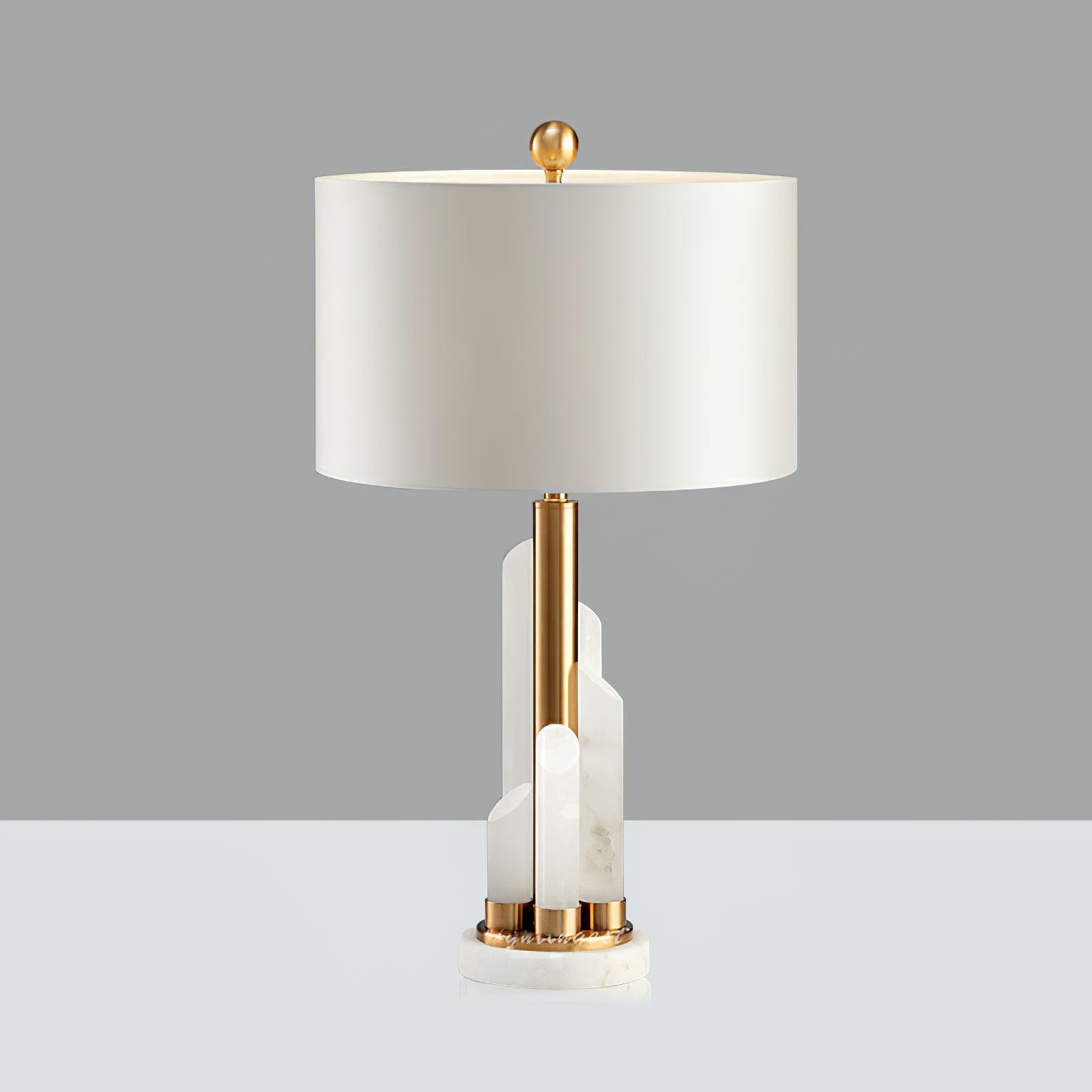 Olvenor Cylindrical Alabaster Table Lamp - Blowlighting