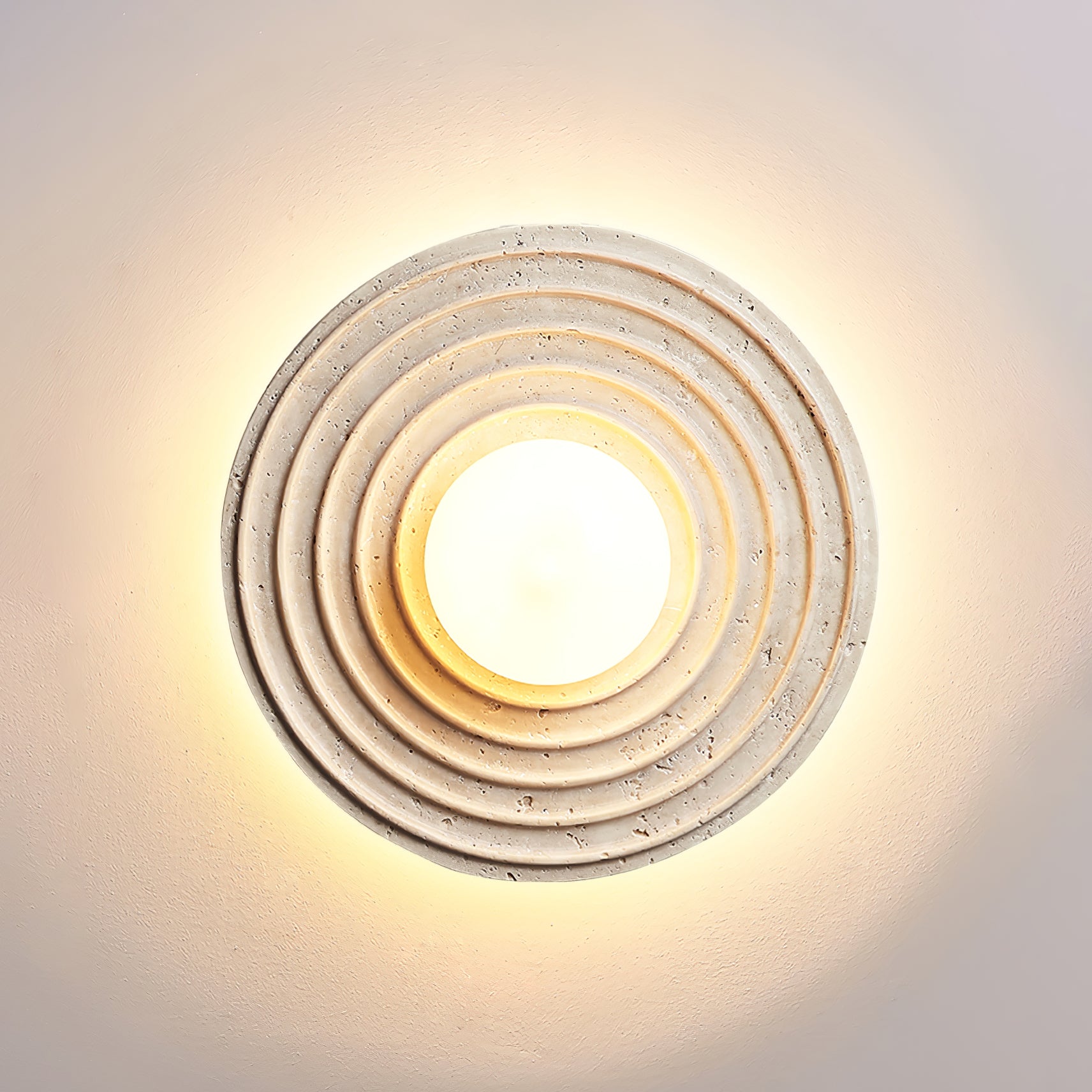 Zelirara Concentric Travertine Wall Light - Blowlighting